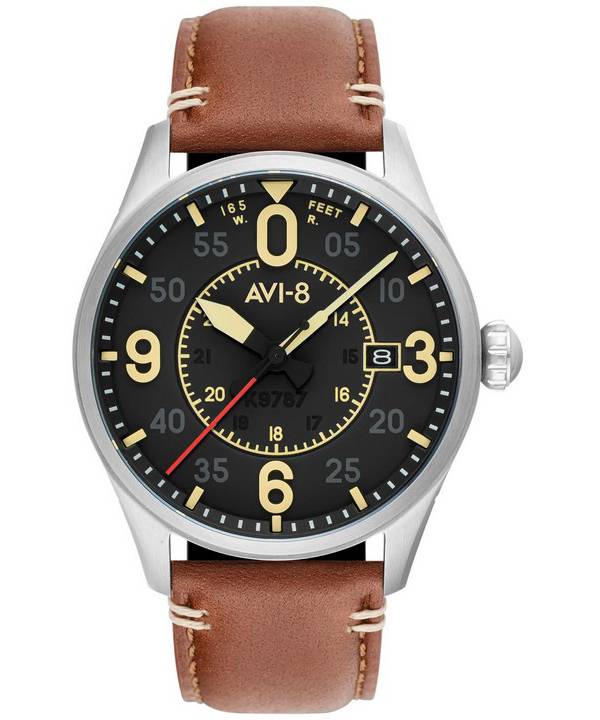 AVI-8 Spitfire Smith Woolston Schwarzes Zifferblatt Automatische AV-4090-01 Herrenuhr