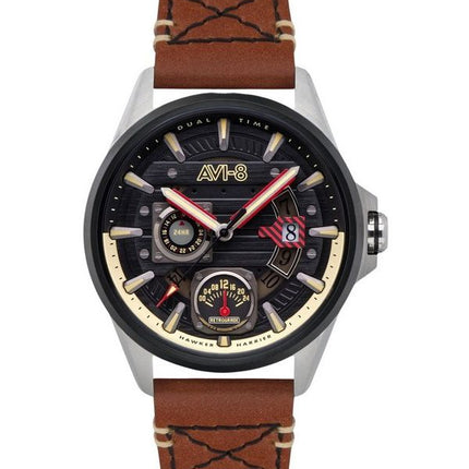 AVI-8 Hawker Harrier Farley Multifunktions-Quarzuhr mit schwarzem Zifferblatt AV-4098-02 Herrenuhr