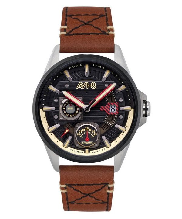 AVI-8 Hawker Harrier Farley Multifunktions-Quarzuhr mit schwarzem Zifferblatt AV-4098-02 Herrenuhr