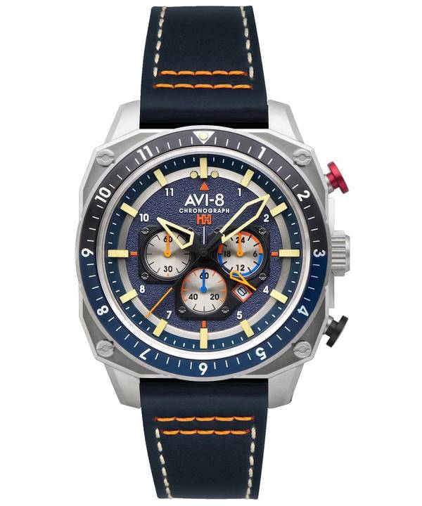 AVI-8 Hawker Hunter Atlas Dual Time Chronograph Pavillion Blau Quarz AV-4100-02 Herrenuhr