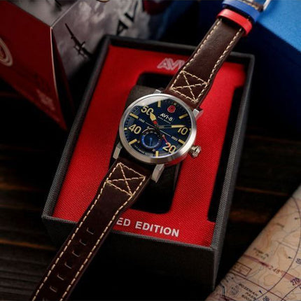 AVI-8 Dambuster 80. Jahrestag Royal British Legion Meca-Quartz Limited Edition Marineblau AV-4108-RBL-02 Herrenuhr