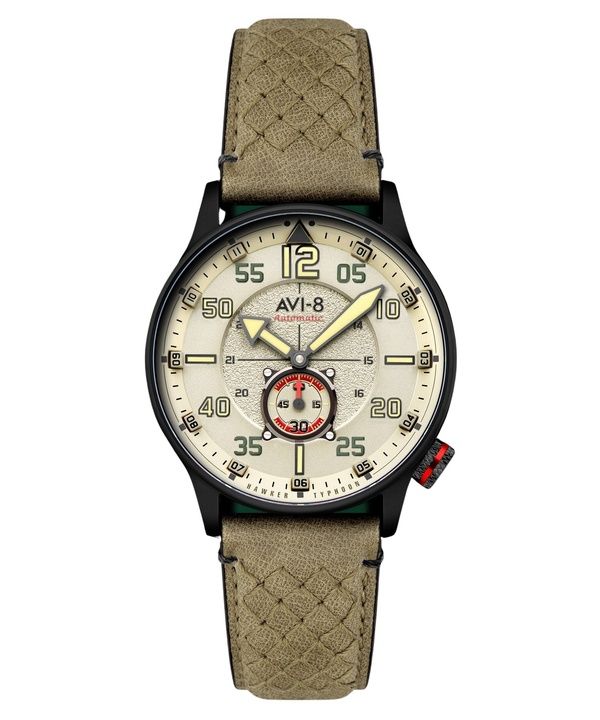 AVI-8 Hawker Typhoon Baldwin Automatik Lederarmband Dunkelkhaki Zifferblatt AV-4119-04 Herrenuhr