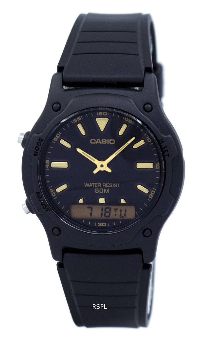 Casio Analog Digital Quarz Dualzeit AW-49HE-1AVDF AW-49HE-1AV Herrenuhr