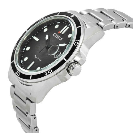 Citizen Marine Edelstahl schwarzes Zifferblatt Eco-Drive AW1816-89E 100M Herrenuhr