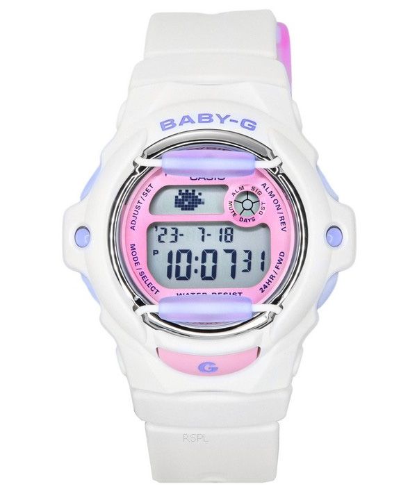 Casio Baby-G Basic Digital Quarzuhr mit weißem Harzarmband BG-169PB-7 200M Damenuhr