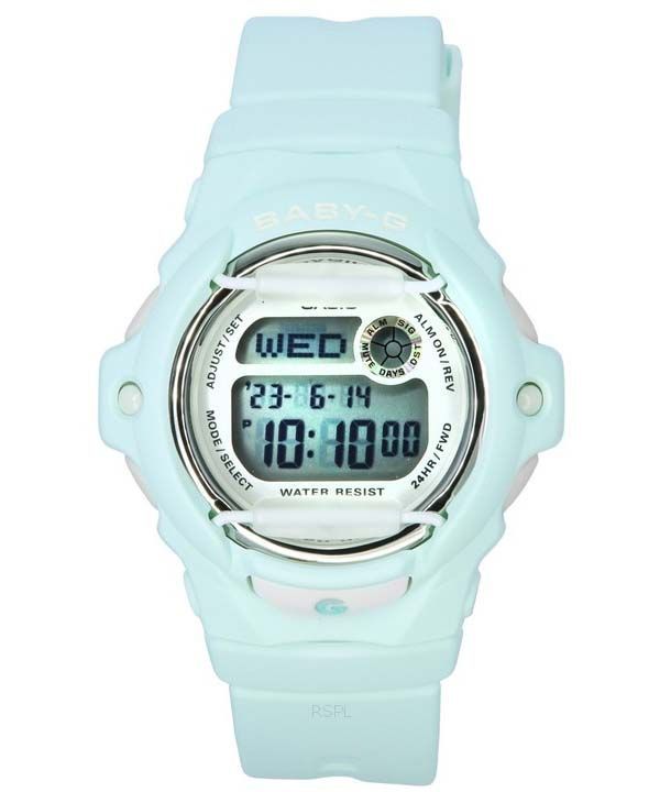 Casio Baby-G Digital Damenuhr mit pastellgrünem Harzarmband und Quarz BG-169U-3 200M