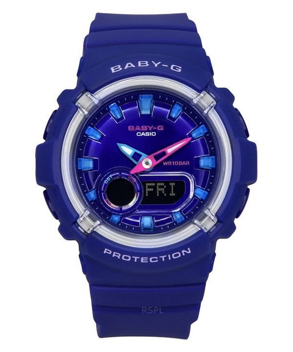 Casio Baby-G Analog-Digital-Harzarmband Blaues Zifferblatt Quarz BGA-280DN-2A 100M Damenuhr