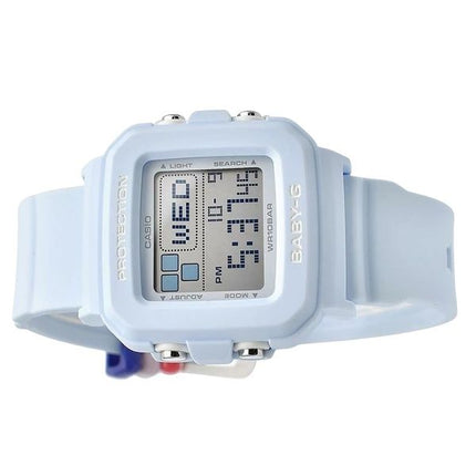 Casio Baby-G Plus Digitaluhr mit hellblauem Harzarmband, Quarz, BGD-10L-2, 100 m, für Damen mit zusätzlichen Bandschlaufen