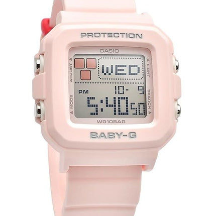 Casio Baby-G Plus Digitaluhr mit rosa Harzarmband, Quarz, BGD-10L-4, 100 m, für Damen mit zusätzlichen Armbandschlaufen