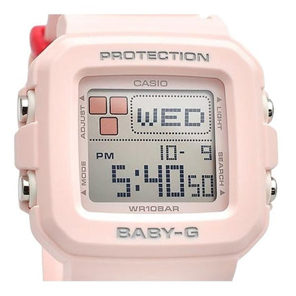 Casio Baby-G Plus Digitaluhr mit rosa Harzarmband, Quarz, BGD-10L-4, 100 m, für Damen mit zusätzlichen Armbandschlaufen