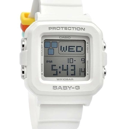 Casio Baby-G Plus Digitaluhr mit weißem Harzarmband, Quarz, BGD-10L-7, 100 m, für Damen mit zusätzlichen Armbandschlaufen