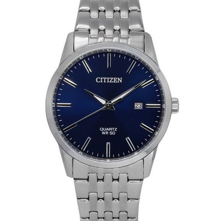 Citizen Herrenuhr mit Edelstahlarmband, nachtblaues Zifferblatt, Quarz BI5000-87L