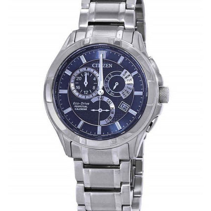 Citizen Eco-Drive Perpetual Calendar GMT Edelstahl Blaues Zifferblatt BL8160-58L 100M Herrenuhr