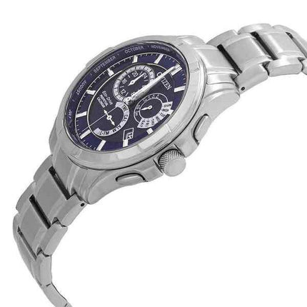 Citizen Eco-Drive Perpetual Calendar GMT Edelstahl Blaues Zifferblatt BL8160-58L 100M Herrenuhr