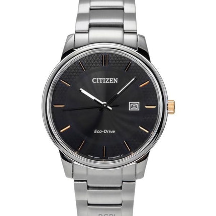 Citizen Eco-Drive Herrenuhr aus Edelstahl mit schwarzem Zifferblatt BM6977-70E