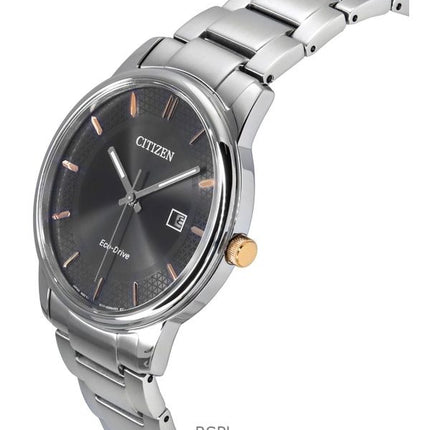 Citizen Eco-Drive Herrenuhr aus Edelstahl mit schwarzem Zifferblatt BM6977-70E