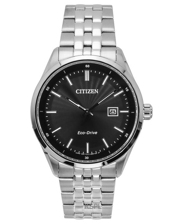 Citizen Eco-Drive Edelstahl schwarzes Zifferblatt BM7560-59E 100M Herrenuhr