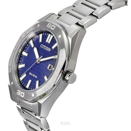 Citizen Eco-Drive Edelstahl blaues Zifferblatt BM7630-80L 100M Herrenuhr