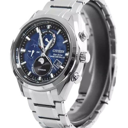 Citizen Tsuku-yomi Chronograph Mondphase Super Titanium Blaues Zifferblatt Eco-Drive BY1010-81L 100M Herrenuhr