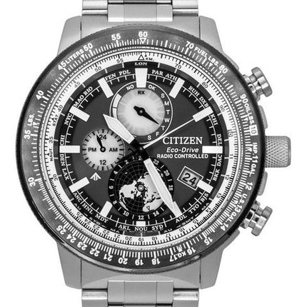 Citizen Promaster Geo Trekker Edelstahl graues Zifferblatt Eco-Drive BY3006-53H 200M Herren-Fliegeruhr