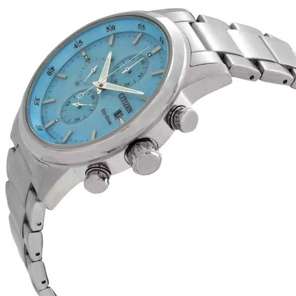 Citizen Chronograph Edelstahl Blaues Zifferblatt Eco-Drive CA0748-80L 100M Herrenuhr