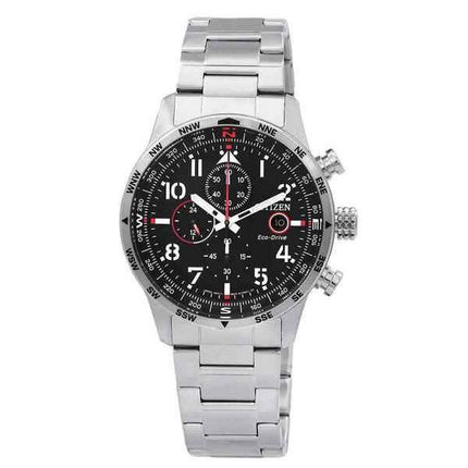 Citizen Eco-Drive Chronograph Edelstahl schwarzes Zifferblatt CA0790-83E 100M Herrenuhr