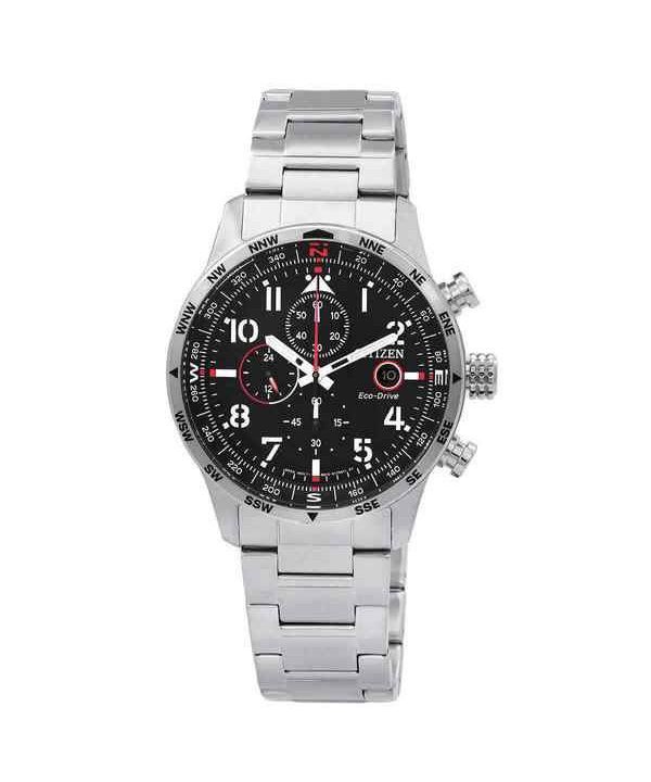 Citizen Eco-Drive Chronograph Edelstahl schwarzes Zifferblatt CA0790-83E 100M Herrenuhr