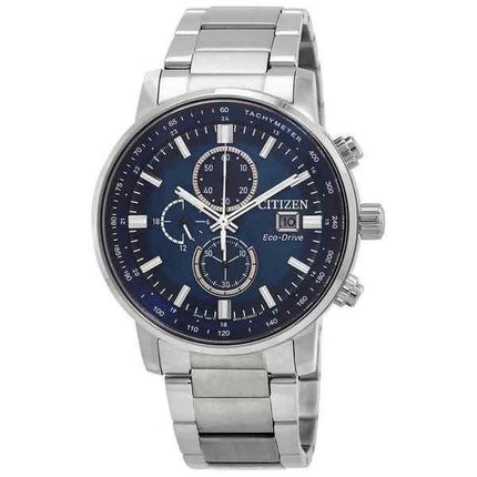 Citizen Eco-Drive Chronograph Edelstahl Blaues Zifferblatt CA0840-87L 100M Herrenuhr