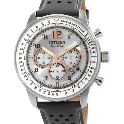 Citizen Chronograph Lederarmband graues Zifferblatt Eco-Drive CA4500-24H 100M Herrenuhr