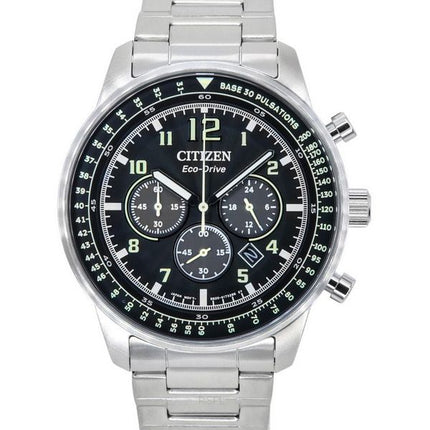 Citizen Eco-Drive Chronograph Edelstahl schwarzes Zifferblatt CA4500-83E 100M Herrenuhr