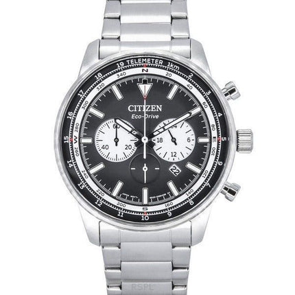 Citizen Eco-Drive Chronograph Edelstahl schwarzes Zifferblatt CA4500-91E 100M Herrenuhr