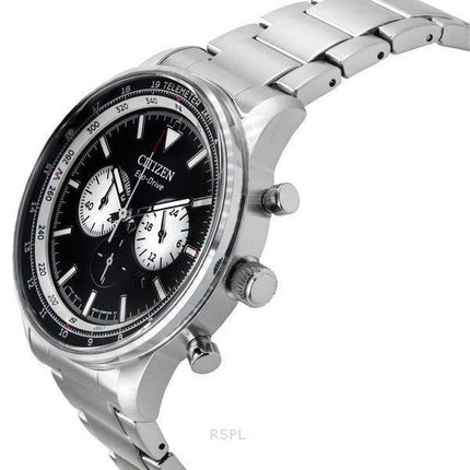 Citizen Eco-Drive Chronograph Edelstahl schwarzes Zifferblatt CA4500-91E 100M Herrenuhr