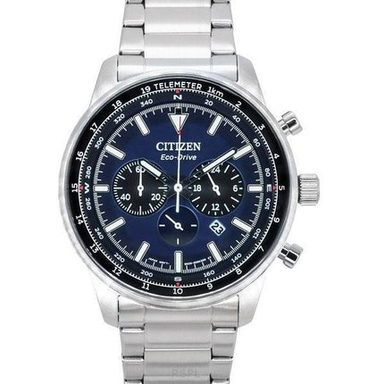 Citizen Eco-Drive Chronograph Edelstahl Blaues Zifferblatt CA4500-91L 100M Herrenuhr