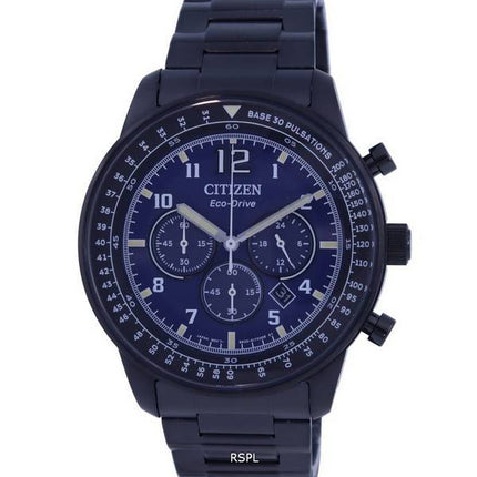 Citizen Chronograph blaues Zifferblatt Edelstahl Eco-Drive CA4505-80M 100M Herrenuhr