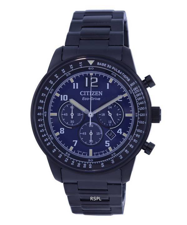 Citizen Chronograph blaues Zifferblatt Edelstahl Eco-Drive CA4505-80M 100M Herrenuhr