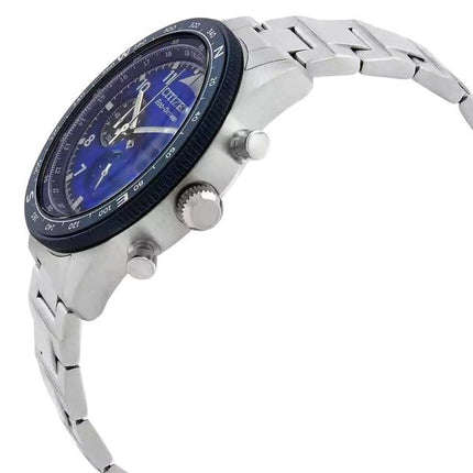 Citizen Eco-Drive Chronograph Edelstahl Blaues Zifferblatt CA4554-84L 100M Herrenuhr