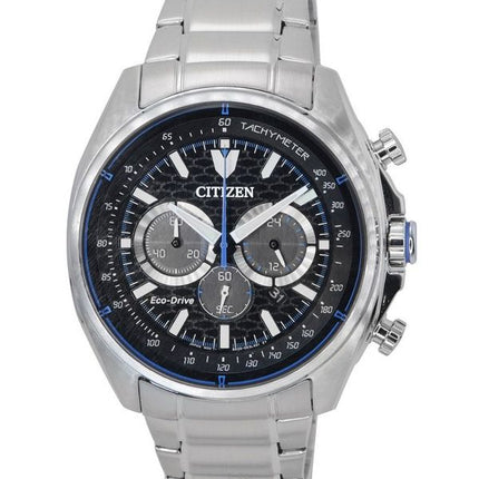 Citizen Eco-Drive Chronograph Edelstahl schwarzes Zifferblatt CA4560-81E 100M Herrenuhr