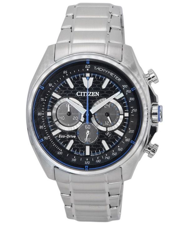 Citizen Eco-Drive Chronograph Edelstahl schwarzes Zifferblatt CA4560-81E 100M Herrenuhr