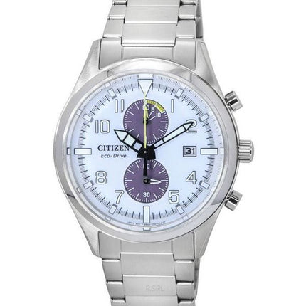 Citizen Classic Eco-Drive Chronograph Edelstahl mit weißem Zifferblatt CA7028-81A 100M Herrenuhr