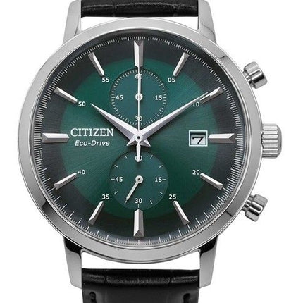 Citizen Eco-Drive Chronograph Lederarmband grünes Zifferblatt CA7069-24X Herrenuhr