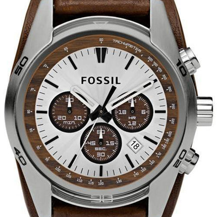 Fossilen Manschette Chronograph Tan Leder CH2565 Herrenuhr