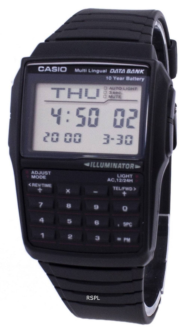 Casio Digital Data Bank 5 Alarm mehrsprachige DBC-32-1ADF DBC-32-1A Herrenuhr