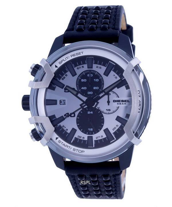 Diesel Griffed Chronograph Leder Quarz DZ4571 Herrenuhr