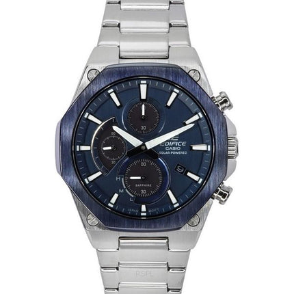 Casio Edifice Analog Slim Line mit Saphirglas-Chronograph, blaues Zifferblatt, Solar EFS-S570DB-2A 100M Herrenuhr