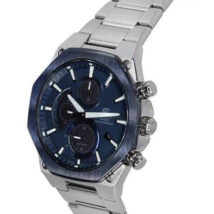 Casio Edifice Analog Slim Line mit Saphirglas-Chronograph, blaues Zifferblatt, Solar EFS-S570DB-2A 100M Herrenuhr