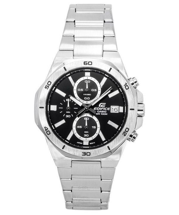 Casio Edifice Classic Standard Chronograph Analoges schwarzes Zifferblatt Quarz EFV-640D-1A 100M Herrenuhr