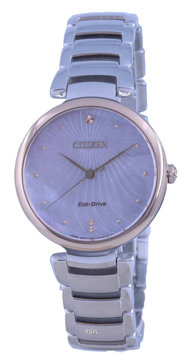 Citizen Perlmutt Zifferblatt zweifarbig Edelstahl Eco-Drive EM0854-89Y Damenuhr