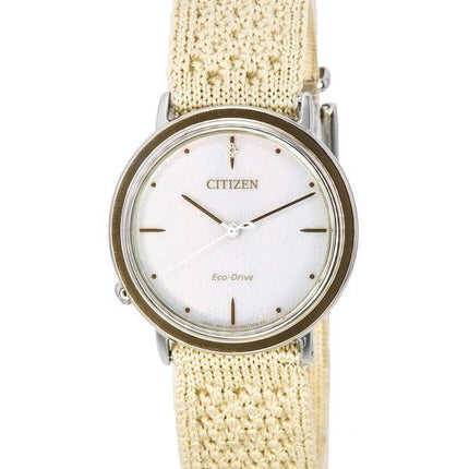 Citizen L Ambiluna Diamond Accent Beige Zifferblatt Eco-Drive EM1006-40A Damenuhr mit extra Mesh-Armband