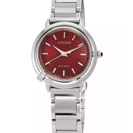 Citizen L Eco-Drive Edelstahl rotes Zifferblatt EM1090-78X Damenuhr