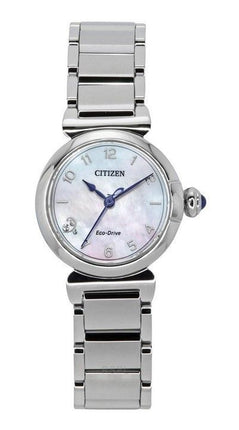 Citizen L Mae Diamond Accents Edelstahl Perlmutt Zifferblatt Eco-Drive EM1130-83D Damenuhr